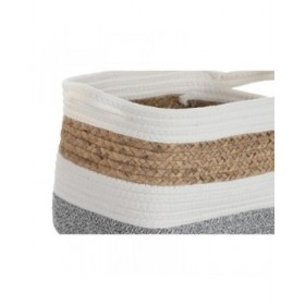 Set di Cestini DKD Home Decor Bianco Fibra naturale 36 x 27 x 27 cm 3 Pezzi