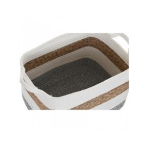 Set di Cestini DKD Home Decor Bianco Fibra naturale 36 x 27 x 27 cm 3 Pezzi