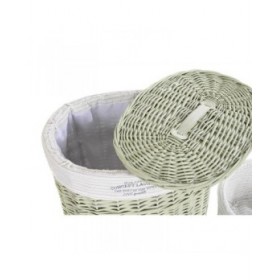 Set di Cesti DKD Home Decor Verde vimini 51 x 37 x 56 cm (5 Pezzi)