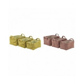 Set di Cestini DKD Home Decor 38 x 29 x 20 cm Poliestere (2 Unità)
