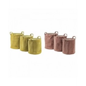 Set di Cestini DKD Home Decor Poliestere 38 x 38 x 40 cm (2 Unità)