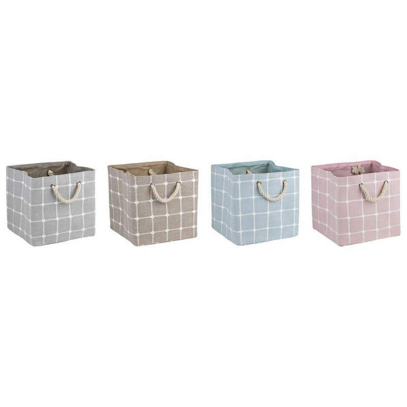 Scatola Decorativa DKD Home Decor Poliestere EVA (30 x 30 x 30 cm) (4 Unità)