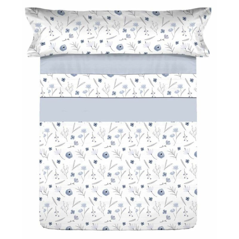 Set di Lenzuola Tejidos Reina Azzurro Singolo