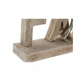 Statua Decorativa DKD Home Decor Marrone Alluminio Legno di mango (55 x 7,5 x 21 cm)