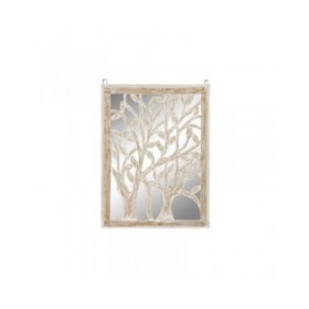 Decorazione da Parete DKD Home Decor Specchio Albero Bianco Legno MDF (45 x 2,5 x 65 cm)