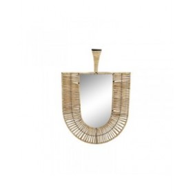Specchio da parete DKD Home Decor Marrone Naturale Ventaglio Tropicale 50 x 2,5 x 72 cm 52 x 2,5 x 72 cm