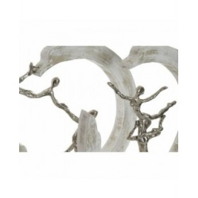 Statua Decorativa DKD Home Decor 32,5 x 10 x 47 cm Argentato Bianco Ballerina Classica Moderno Decapaggio (2 Unità)