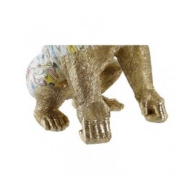 Statua Decorativa DKD Home Decor 28,5 x 26,5 x 41 cm Dorato Multicolore Gorilla
