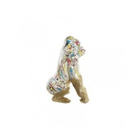 Statua Decorativa DKD Home Decor 28,5 x 26,5 x 41 cm Dorato Multicolore Gorilla
