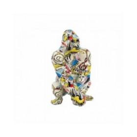 Statua Decorativa DKD Home Decor 14 x 13 x 22 cm Multicolore Gorilla Moderno