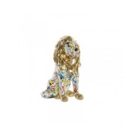 Statua Decorativa DKD Home Decor Dorato Leone Resina Multicolore Moderno (21 x 14,5 x 27 cm) (15 x 21 x 27 cm)