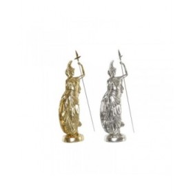 Statua Decorativa DKD Home Decor 16,5 x 10,5 x 50 cm Argentato Dorato Neoclassico (2 Unità)