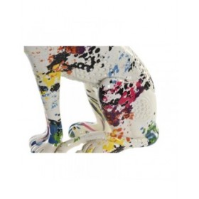 Statua Decorativa DKD Home Decor Bianco Multicolore Leopardo Moderno 16 x 8 x 25 cm