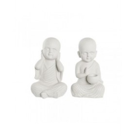 Statua Decorativa DKD Home Decor 25,5 x 19 x 39 cm Bianco Frate Orientale (2 Unità)