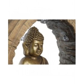 Statua Decorativa DKD Home Decor 40 x 13 x 40 cm Dorato Marrone Buddha Orientale (2 Unità)