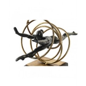 Statua Decorativa DKD Home Decor Nero Dorato Metallo Resina Moderno (36 x 14 x 29,5 cm)