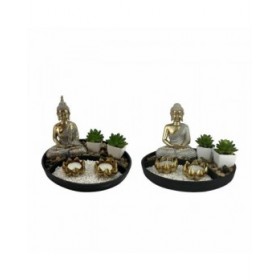 Statua Decorativa DKD Home Decor 26 x 26 x 18 cm Orientale Giardino (2 Unità)