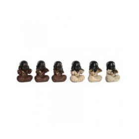 Statua Decorativa DKD Home Decor Rosso Beige Resina Frate Orientale (12 x 7,5 x 15,5 cm) (6 Unità)