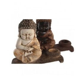 Statua Decorativa DKD Home Decor 22 x 8,2 x 23 cm Rosso Beige Buddha Orientale (4 Pezzi)