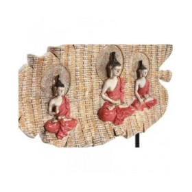 Statua Decorativa DKD Home Decor 38 x 6 x 29,5 cm Rosso Buddha Verde Orientale (2 Unità)