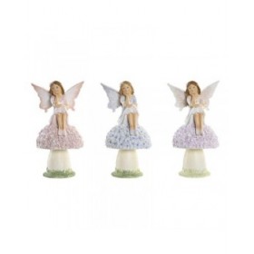 Statua Decorativa DKD Home Decor Azzurro Rosa Lilla Fata 9,5 x 8 x 17 cm (3 Pezzi)