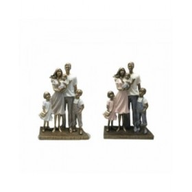 Statua Decorativa DKD Home Decor 24 x 11,5 x 34 cm Multicolore Famiglia (2 Unità)