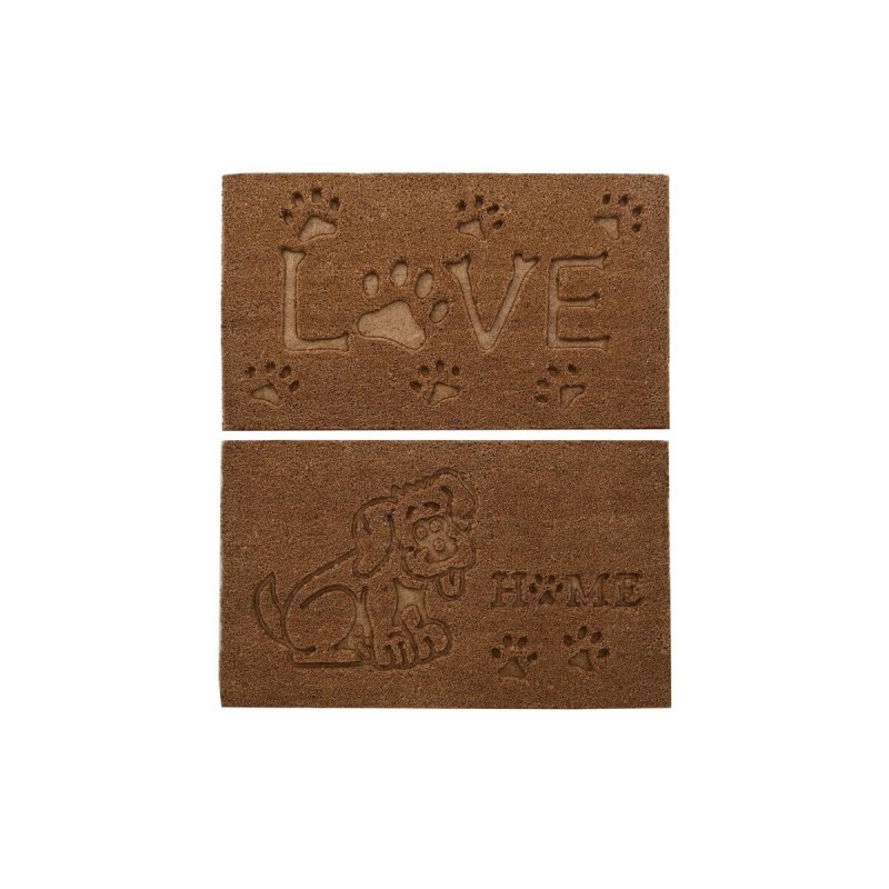 Zerbino DKD Home Decor Marrone Gomma Cocco (75 x 45 x 2,3 cm) (2 Unità)
