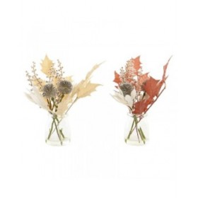 Pianta Decorativa DKD Home Decor Cristallo Dorato Marrone Polietilene Bianco (6 x 6 x 27 cm) (2 Unità)