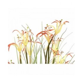 Pianta Decorativa DKD Home Decor 45 x 45 x 140 cm Metallo Arancio Verde Bordeaux PVC (2 Unità)