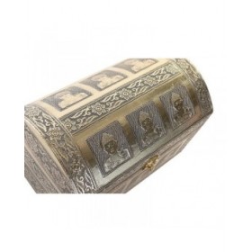 Scatola-Portagioie DKD Home Decor 25 x 15,5 x 18 cm Champagne Beige Legno Alluminio
