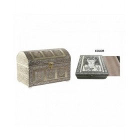Scatola-Portagioie DKD Home Decor 25 x 15,5 x 18 cm Champagne Beige Legno Alluminio
