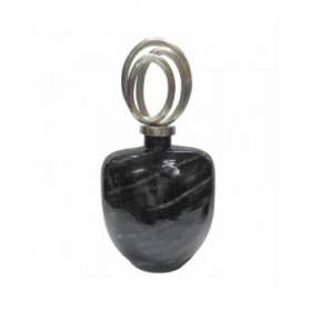 Vaso DKD Home Decor Cristallo Argentato Nero Alluminio Moderno (23 x 13 x 41 cm)