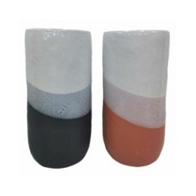 Vaso DKD Home Decor Tricolore 13 x 13 x 25 cm Dolomite (2 Unità)
