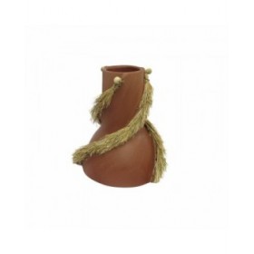 Vaso DKD Home Decor Grigio Terracotta 26 x 26 x 30 cm (2 Unità)