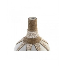 Vaso DKD Home Decor Azzurro Bianco Bambù Conchiglie (30 x 30 x 40 cm) (2 Unità)