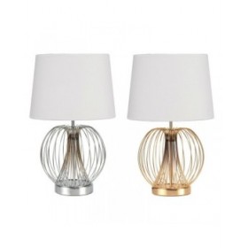 Lampada da tavolo DKD Home Decor 32.5 x 32.5 x 52 cm Metallo Bianco 220 V 50 W (2 Unità)