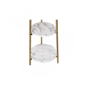Lampada da Terra DKD Home Decor Dorato Metallo Poliestere Bianco 50 W Legno MDF (41 x 41 x 156 cm)