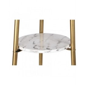 Lampada da Terra DKD Home Decor Dorato Metallo Poliestere Bianco 50 W Legno MDF (41 x 41 x 156 cm)