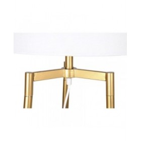 Lampada da Terra DKD Home Decor Dorato Metallo Poliestere Bianco 50 W Legno MDF (41 x 41 x 156 cm)