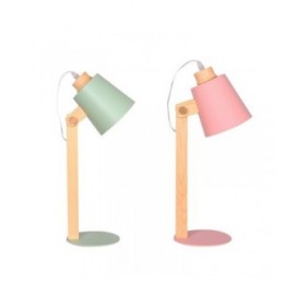 Lampada da tavolo DKD Home Decor Verde Rosa Naturale Legno Metallo 50 W 220 V 18 x 20 x 45 cm 15 x 20 x 50 cm (2 Unità)