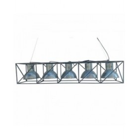 Lampadario DKD Home Decor Multiposizione 115 x 24 x 24 cm Nero Grigio Metallo 50 W