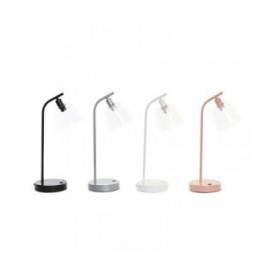 Lampada da tavolo DKD Home Decor 22 x 15 x 46 cm Cristallo Argentato Nero Grigio Rosa Metallo Bianco 220 V 40 W 25 W 4 Pezzi