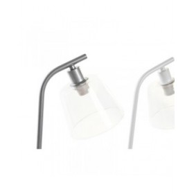 Lampada da tavolo DKD Home Decor 22 x 15 x 46 cm Cristallo Argentato Nero Grigio Rosa Metallo Bianco 220 V 40 W 25 W 4 Pezzi