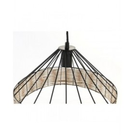 Lampadario DKD Home Decor 35 x 35 x 22 cm Nero Metallo Rattan 50 W (2 Unità)
