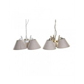 Lampadario DKD Home Decor 50 x 46 x 30 cm Dorato Metallo Bianco 50 W (2 Unità)