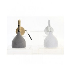 Lampada da Parete DKD Home Decor 14 x 27 x 26 cm Metallo Cemento Grigio scuro 220 V 50 W Moderno (2 Unità)