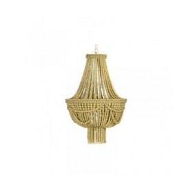 Lampadario DKD Home Decor Metallo Marrone Giallo 40 W Legno MDF (40 x 40 x 60 cm)