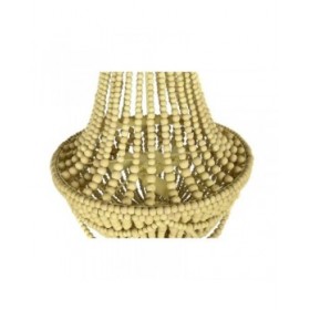 Lampadario DKD Home Decor Metallo Marrone Giallo 40 W Legno MDF (40 x 40 x 60 cm)