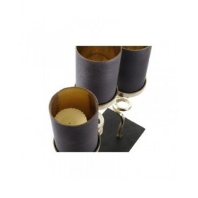 Portacandele DKD Home Decor Cristallo Alluminio (37 x 16 x 47 cm)