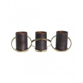 Portacandele DKD Home Decor Cristallo Alluminio (20 x 7 x 6 cm) (52 x 15 x 16,5 cm)